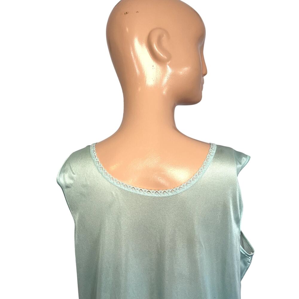 VTG 60s Handmade Blue Nylon Lace Trim Pleated Nightgown M Coquette Cottagecore - Picture 12 of 17